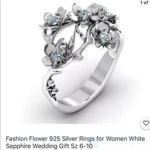 Beautiful 925 stamped flower ring